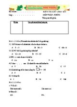 Kiểm tra giữa học kì I môn Toán - Khối 2